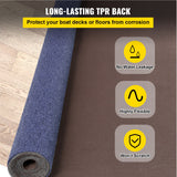 VEVOR Indoor Outdoor Rug Carpet Blue 6x18ft Area Rugs Runner for Patio Deck, 1.8*5.5m