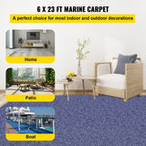 VEVOR Indoor Outdoor Rug Carpet Blue 6x23ft Area Rugs Runner for Patio Deck, 1.8x7m