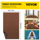 VEVOR Marine Carpet, 6 x 13 ft Boat Carpeting, Deep Brown Marine Grade Boat Carpet, Indoor/Outdoor Marine Carpeting with Water-Proof TPR Backing,