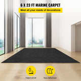 VEVOR Marine Carpet, 6 x 23 ft Boat Carpeting, Charcoal Black Marine Grade Boat Carpet, Indoor/Outdo