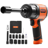 VEVOR 1/2-Inch Air Impact Wrench, High Torque Up to 1400 ft-lbs, Lightweight 4.6 lb Design Pneumatic Impact Gun with 11-PCS 1/2-Inch Drive?CR-V?Steel