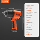 VEVOR Air Impact Wrench, 3/4-Inch Drive Air Impact Gun, Up to 1870ft-lbs Nut-busting Torque, Composite Pneumatic Impact Wrench for Auto_epairs_nd_aintenance Heavy Duty - Close-Up Angle