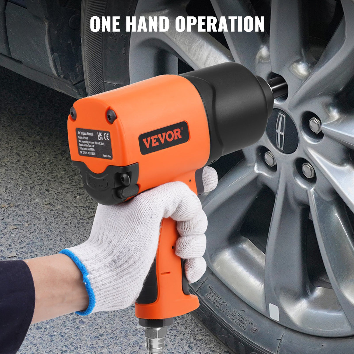 VEVOR Air Impact Wrench, 3/4-Inch Drive Air Impact Gun, Up to 1870ft-lbs Nut-busting Torque, Composite Pneumatic Impact Wrench for