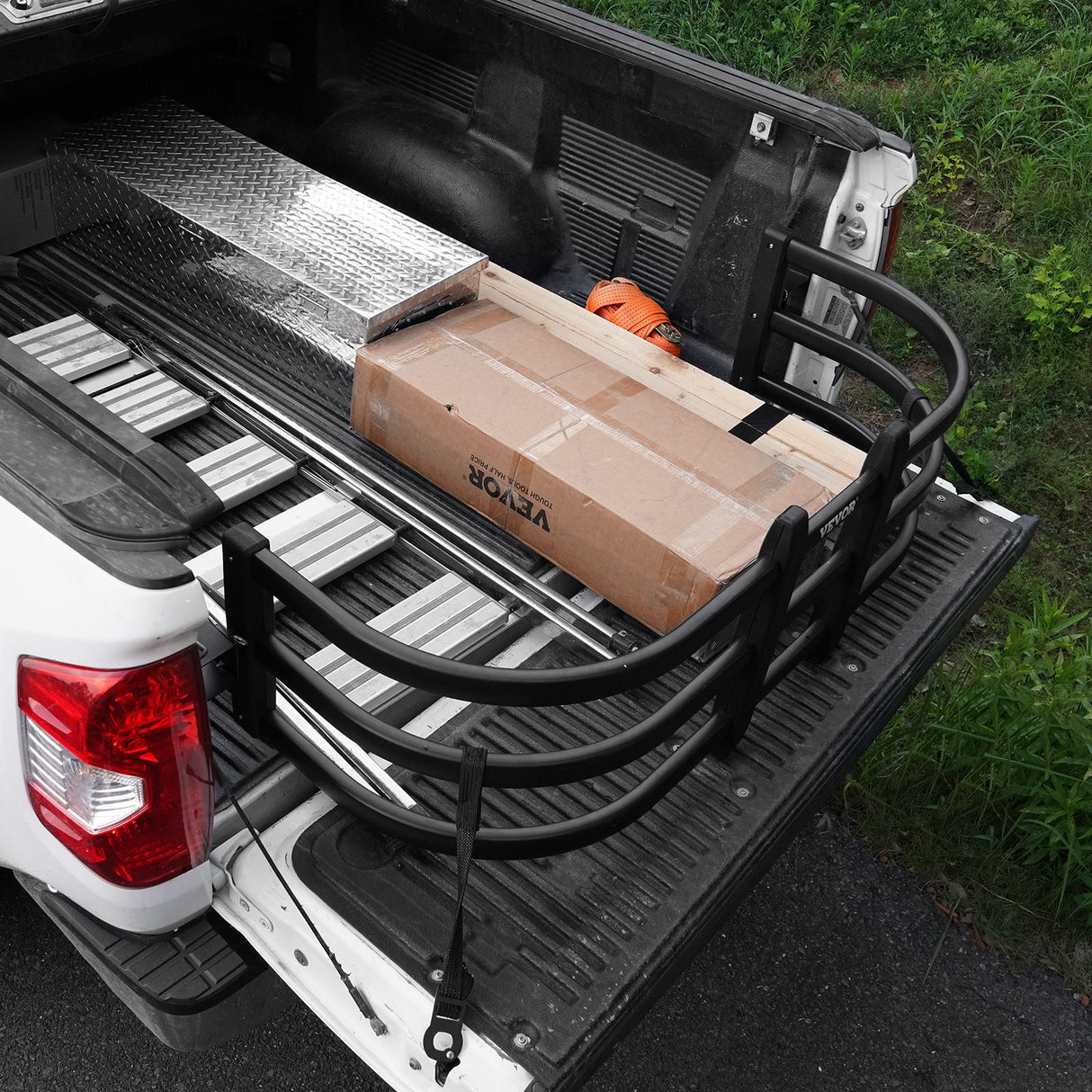 VEVOR Truck Bed Extender, Aluminum Retractable Tailgate Extender, 131cm-162.6cm Adjustable Length, Fits for Ridgeline, Tacoma, Gladiator, Colorado/