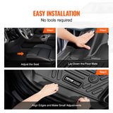 VEVOR Automotive Floor Mats Fits for Chevrolet Silverado/GMC Sierra 1500 3 pcs - Rear View