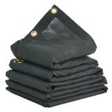 VEVOR Dump Truck Mesh Tarp, 5 x 14 ft, PVC Coated Black Heavy Duty Cover with 5.5" 18oz Double Pocket, Brass Grommets, Reinforced Double Needle Stitch