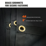 VEVOR Dump Truck Mesh Tarp, 5 x 14 ft, PVC Coated Black Heavy Duty Cover with 5.5" 18oz Double Pocket, Brass Grommets, Reinforced Double Needle Stitch