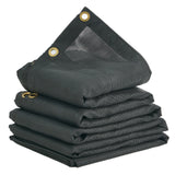 VEVOR Dump Truck Mesh Tarp, 5 x 14 ft, PVC Coated Black Heavy Duty Cover with 5.5" 18oz Double Pocket, Brass Grommets, Reinforced Double Needle Stitch