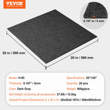 VEVOR Carpet Tiles Reusable, 20"x 20" Carpet Squares With Padding Attached, Soft Padded Carpet Tiles, Easy Install DIY for Bedroom Living Room Indoor
