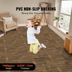Carpet Tiles Reusable, 20"x 20"Carpet Squares With Padding Attached, Soft Padded Carpet Tiles, Easy Install DIY for Bedroom Living Room (12Tiles, Mixed Brown)