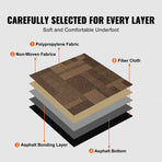 Carpet Tiles Reusable, 24"x 24"Carpet Squares With Padding Attached, Soft Padded Carpet Tiles, Easy Install DIY for Bedroom Living Room (24Tiles, Mixed Brown)