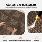 Carpet Tiles Reusable, 24"x 24"Carpet Squares With Padding Attached, Soft Padded Carpet Tiles, Easy Install DIY for Bedroom Living Room (24Tiles, Mixed Brown)