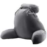 Reading Pillow, Large Bed Pillow with Removable Headrest, Back Pillow with 3 Pockets, Shredded Memory Foam and Washable Short Velvet Cloth, Side with Handles for Reading, Gaming, Resting, Grey