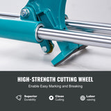 VEVOR Manual Tile Cutter, 1200mm, Porcelain Ceramic Tile Cutter with Tungsten Carbide Cutting Wheel, Infrared Positioning, Anti-Skid Feet, Double Rails for professional installers or beginners - 45-Degree Angle