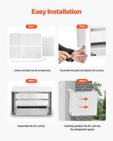 VEVOR Air Conditioner Wall Sleeve 26 in with Exterior Grille Wall AC Sleeve - 45-Degree Angle