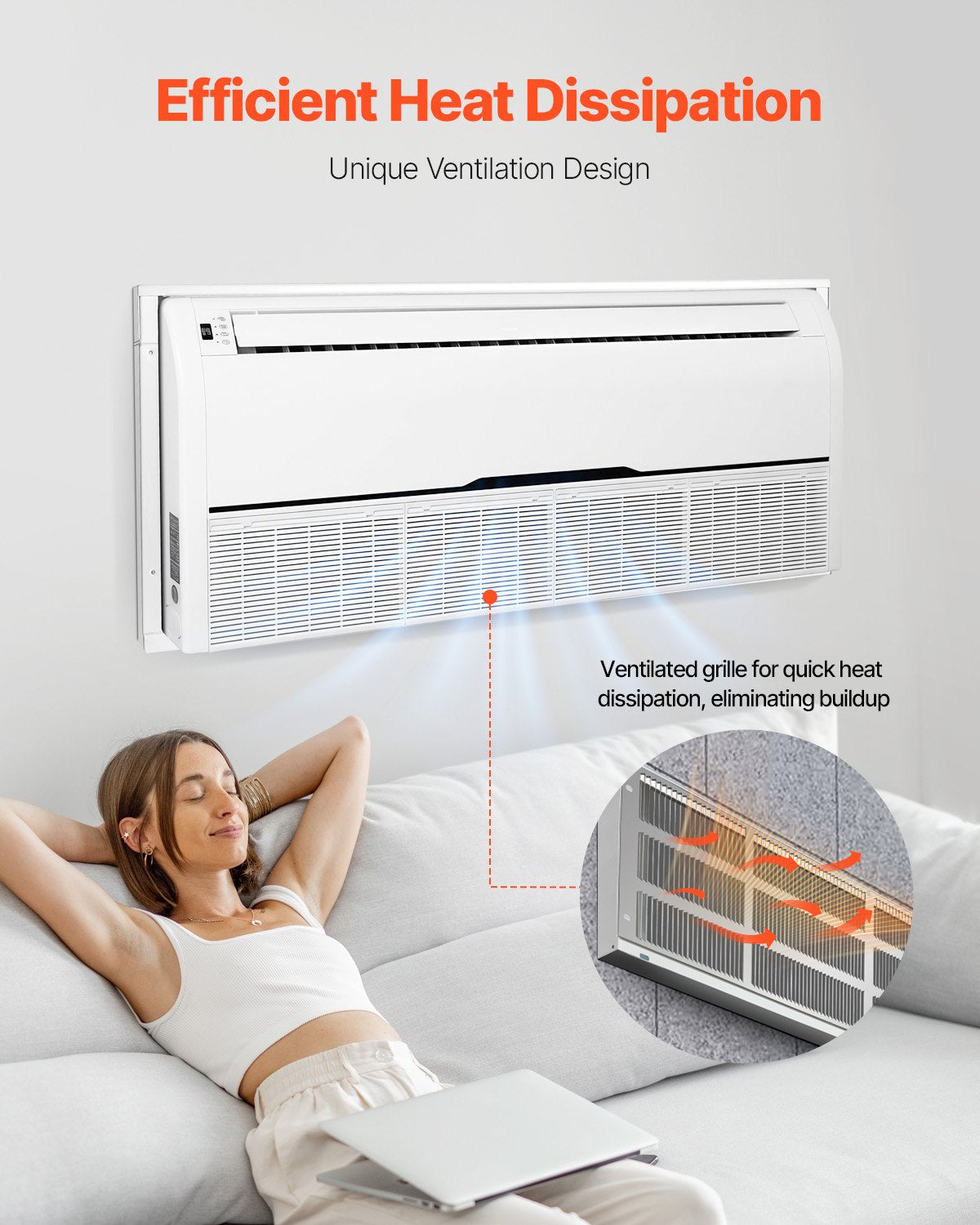 VEVOR Air Conditioner Wall Sleeve 42 in with Exterior Grille Wall AC Sleeve