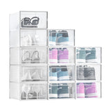 VEVOR Shoe Storage Boxes 12 Pack Stackable Storage Organizers US Size 11 White - Extra Image