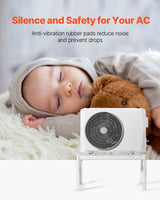 VEVOR Mini Split Ground Stand Adjustable for 9000-24000 BTU 200kg Load - 45-Degree Angle