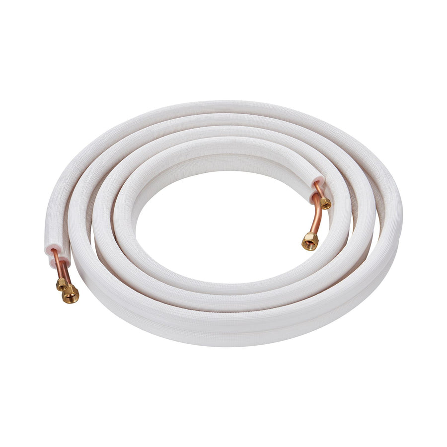 4876.8mm Mini Split Line Set, 6.4 & 12.7mm O.D Copper Pipes Tubing and Triple-Layer Insulation, for Air Conditioning or Heating Pump Equipment & HVAC with Rich Accessories (18ft Connection Cable