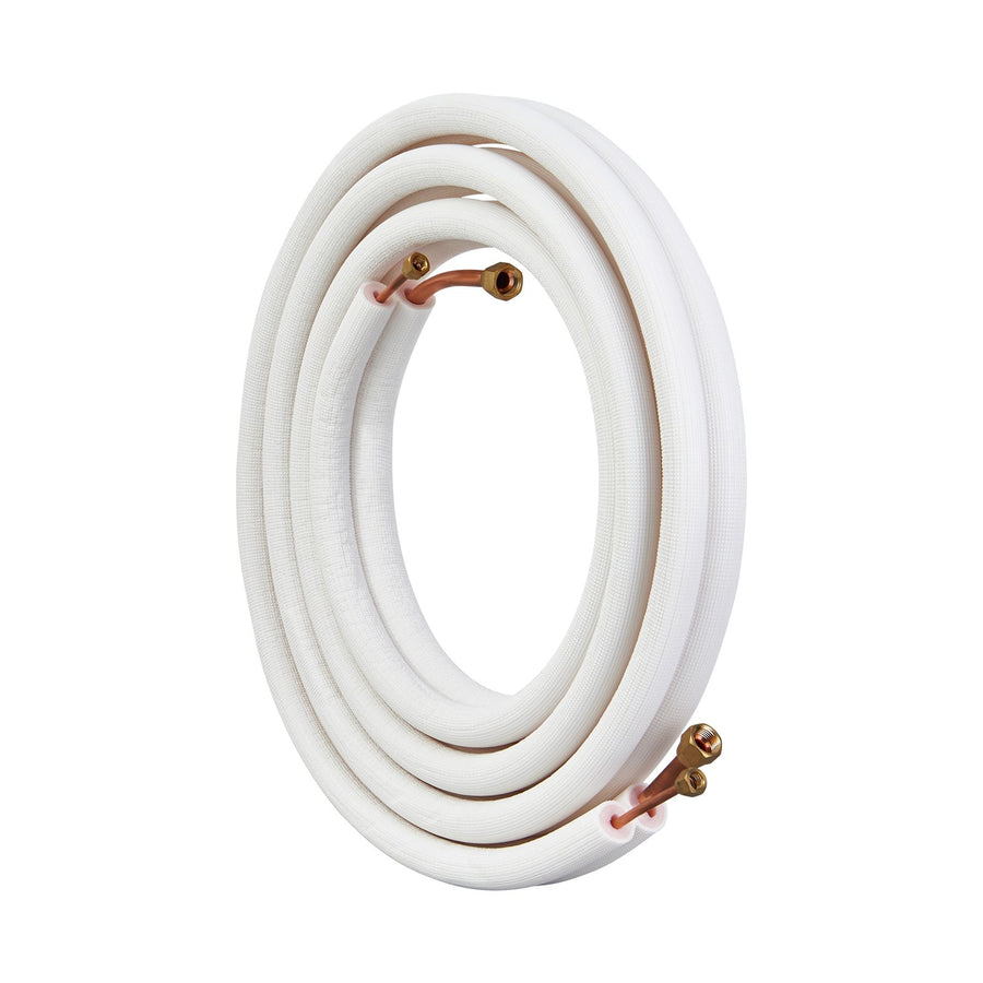 4876.8mm Mini Split Line Set, 6.4 & 12.7mm O.D Copper Pipes Tubing and Triple-Layer Insulation, for Air Conditioning or Heating Pump Equipment & HVAC with Rich Accessories (18ft Connection Cable
