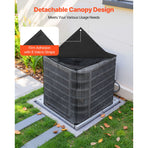 Air Conditioner Cover, 914 x 914 x 1010 mm Ac Cover for Air Conditioning Unit, Dual-Layer, Detachable Canopy,Waterproof Polyester, Universal HVAC Protector for Outdoor Outside Ac Unit, Black