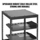 VEVOR 12U Open Frame Server Rack, 15''-40'' Adjustable Depth, Free Standing or Wall Mount Network Server Rack, 4 Post AV Rack with Casters, Holds All Your Networking IT Equipment AV Gear Router Modem - Top-Down View