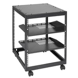 VEVOR 12U Open Frame Server Rack, 15''-40'' Adjustable Depth, Free Standing or Wall Mount Network Server Rack, 4 Post AV Rack with Casters, Holds All Your Networking IT Equipment AV Gear Router Modem - Extra Image