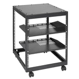 VEVOR 12U Open Frame Server Rack, 15''-40'' Adjustable Depth, Free Standing or Wall Mount Network Server Rack, 4 Post AV Rack with Casters, Holds All Your Networking IT Equipment AV Gear Router Modem - Extra Image