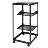 VEVOR 20U Open Frame Server Rack, 15''-40'' Adjustable Depth, Free Standing or Wall Mount Network Server Rack, 4 Post AV Rack with Casters, Holds All Your Networking IT Equipment AV Gear Router Modem