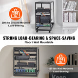 VEVOR 20U Open Frame Server Rack, 15''-40'' Adjustable Depth, Free Standing or Wall Mount Network Server Rack, 4 Post AV Rack with Casters, Holds All Your Networking IT Equipment AV Gear Router Modem - Side View