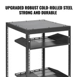 VEVOR 20U Open Frame Server Rack, 15''-40'' Adjustable Depth, Free Standing or Wall Mount Network Server Rack, 4 Post AV Rack with Casters, Holds All Your Networking IT Equipment AV Gear Router Modem - Top-Down View