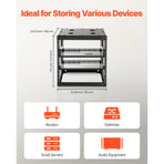 10U Open Frame Network Rack, 585 mm Depth, Wall Mounted or Floor Standing Server Rack, Heavy Duty 4 Post, with Vented Shelves & Mounting Hardware, Holds All Your Networking IT Equipment AV Gear
