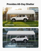 Carport Car Canopy 10 x 20 FT Heavy Duty Portable Car Shelter Tent White - Side View