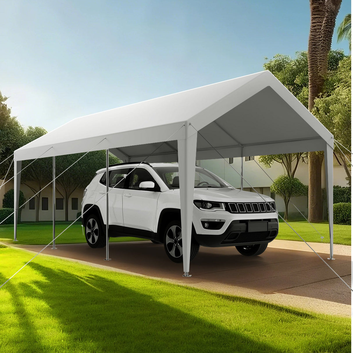 Carport Car Canopy 10 x 20 FT Heavy Duty Portable Car Shelter Tent White