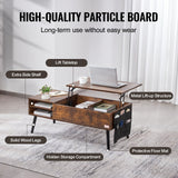 VEVOR Lift Top Coffee Table 39.4 in Rectangle Coffee Table for Living Room Brown - 45-Degree Angle