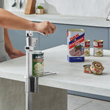 VEVOR Commercial Can Opener, Heavy-Duty Manual Tabletop Cans Opener for Cans Up to 300 mm Height, Height-Adjustable Professional Can Openers Fixed with Screws, for Restaurant, Hotel, and Food Store - Low Angle