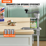 VEVOR Manual Can Opener, Commercial Table Clamp Opener for Large Cans, Heavy Duty Can Opener with Base, Adjustable Height Industrial Jar Opener For - Front View
