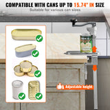 VEVOR Manual Can Opener, Commercial Table Clamp Opener for Large Cans, Heavy Duty Can Opener with Base, Adjustable Height Industrial Jar Opener For - Side View