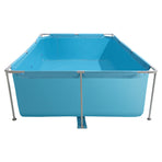 Frame Above Ground Swimming Pool, 3 x 2 x 0.762 m Rectangular Steel Metal Frame, Large Rectangle Outdoor Backyard Family Pool, Easy to Assemble Rust-Resistant, 3959.54 L Water Capacity, Blue