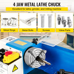 Metal Lathe Chuck 4-Jaw Independent 5 inch Cast Iron Milling Turning CNC