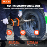 VEVOR 1 Inch Air Impact Wrench, Up to 5175 ft-lbs Beast Reverse Torque Output Pneumatic Impact Gun w/ 8 Inch Extended Anvil for Repairs_nd_aintenance