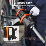 VEVOR 1 Inch Air Impact Wrench, Up to 5175 ft-lbs Beast Reverse Torque Output Pneumatic Impact Gun w/ 8 Inch Extended Anvil for Repairs_nd_aintenance - Side View