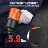 VEVOR Air Impact Wrench, 1/2" Drive Air Impact Gun Up to 880ft-lbs Nut-busting Torque, 7500RPM Lightweight Pneumatic Tool for