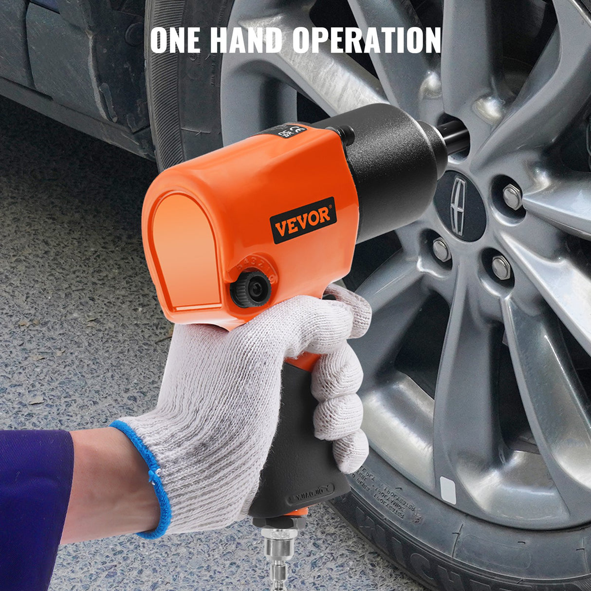 VEVOR Air Impact Wrench, 1/2" Drive Air Impact Gun Up to 880ft-lbs Nut-busting Torque, 7500RPM Lightweight Pneumatic Tool for