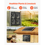 Solar Powered Fan, 25W Solar Panel with 4 Fans, Adjustable Solar Panel Angle, 2668 RPM High-Speed, Flexible Installation, Fast Air Exchange for Greenhouse, Grow Tents, Chicken Coops, Shelters