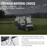 VEVOR Golf Cart Enclosure, 420D Polyester Driving Enclosure with 4-Sided Transparent Windows, 4 Passenger Club Car Covers Universal Fits for Most - Side View
