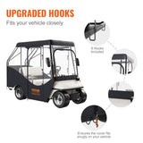 VEVOR Golf Cart Enclosure, 420D Polyester Driving Enclosure with 4-Sided Transparent Windows, 4 Passenger Club Car Covers Universal Fits for Most - Rear View