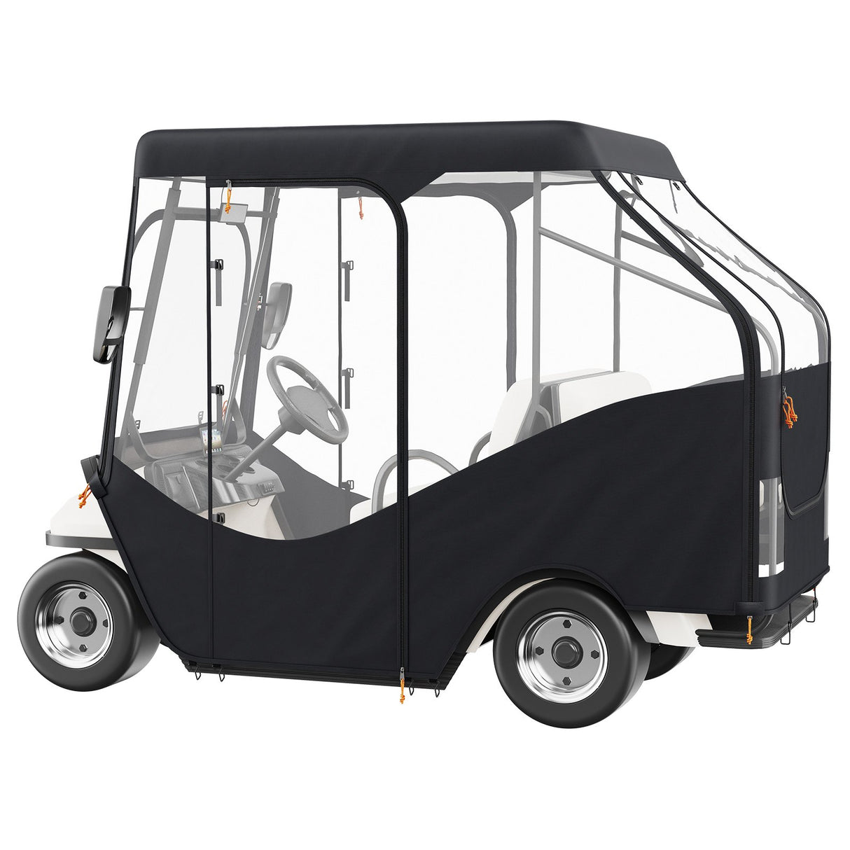 VEVOR Golf Cart Enclosure, 420D Polyester Driving Enclosure with 4-Sided Transparent Windows, 4 Passenger Club Car Covers Universal Fits for Most
