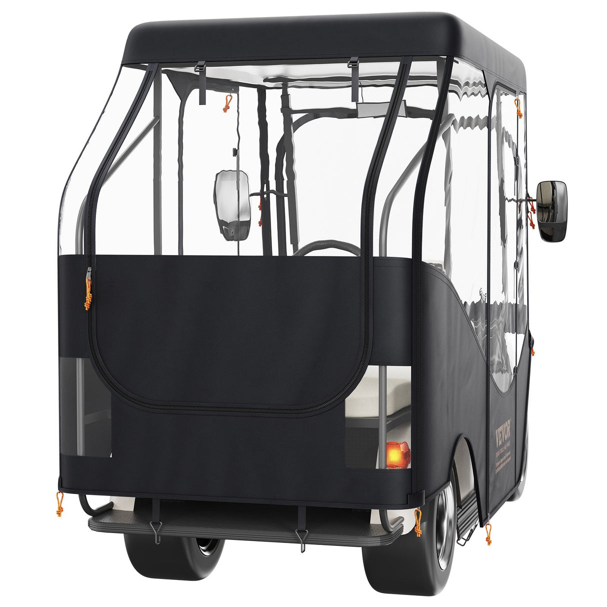 VEVOR Golf Cart Enclosure, 420D Polyester Driving Enclosure with 4-Sided Transparent Windows, 4 Passenger Club Car Covers Universal Fits for Most