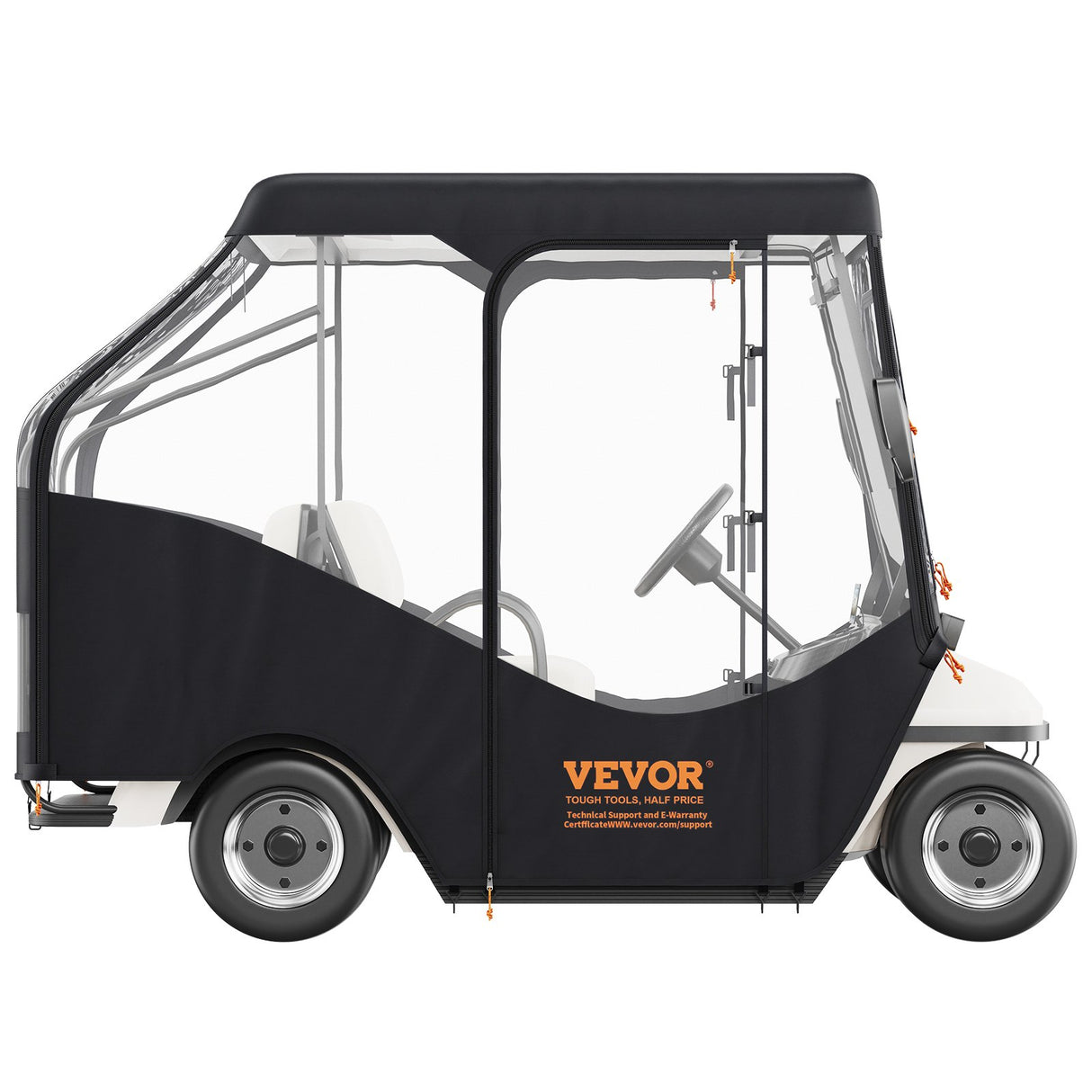 VEVOR Golf Cart Enclosure, 420D Polyester Driving Enclosure with 4-Sided Transparent Windows, 4 Passenger Club Car Covers Universal Fits for Most